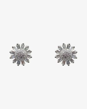 Silver Clear CZ Stud Earrings