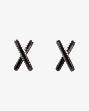 Silver X Stud Earrings